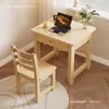 Juego de escritorio y silla para estudio de madera maciza, diseñado para estudiantes, con un estilo moderno y minimalista, adecuado para niños, estudiantes de primaria y estudiantes de secundaria