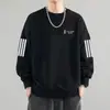 Moletom masculino 2025 outono estilo americano solto manga longa gola redonda esportivo espesso pulôver modelo moderno peso pesado