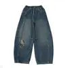 Macacão Jeans de Pelúcia de Gato Estiloso para Meninas Outono/Inverno Nova Moda M/G Infantil Versátil Emagrecedor Macacão Calça Wide Leg