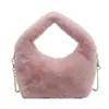 Bolsa de Peluche para Mujer, Bolso Versátil de Otoño e Invierno, Bolso Cruzado Casual con Cadena, Bolso de Hombro de Gran Capacidad, En Stock