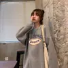 Moletom Estampado de Manga Longa Forrado com Lã Tamanho Grande Roupas Femininas Nova Chegada Estilo Casual Japonês e Coreano Transfronteiriço Blusa Versátil para Estudantes no Outono e Inverno