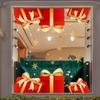 Cena de Atmosfera de Presente de Natal de 2027 Adesivos Eletrostáticos para Vidro de Janela Decoração de Loja Adesivos de Janela