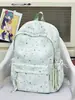 Mochila linda estilo coreano de dibujos animados con estrellas para estudiantes de secundaria femeninas, alto valor estético, ligera, simple, bolsa de hombro doble de gran capacidad