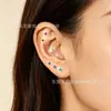 Aretes de Titanio G23 Chapados en Platino para Hélice Auricular Aretes de Titanio Chapados al Vacío en Oro Blanco Joyería para Piercing Corporal con Zirconia 5A
