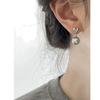 Pendientes de lujo ligeros con clip de perla gris y circonita, sin orejas, diseño de nicho, personalidad retro avanzada, sencillos y combinables con todo.