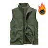 Chaleco grueso de doble cara para otoño e invierno para hombre, chaleco deportivo de forro polar para exteriores, chaqueta con forro de forro polar