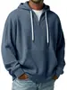 Hoodie Masculino Novo 2025 Amazon Outono e Inverno Europeu e Americano Transfronteiriço Cor Sólida Casual Moda Moletom de Manga Longa