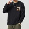 Otoño e Invierno Nueva Camiseta de Manga Larga para Hombre Holgada Moderna Marca Talla Extra Cuello Redondo Camiseta Top para Hombre Camiseta Básica Retro para Hombre
