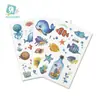 Pegatinas de Tatuaje Ruikalong Transfronterizas Nuevas con Brillo de Animales Marinos para Niños, Pegatinas de Tatuaje Coloridas Impermeables Lindas de Dibujos Animados