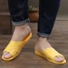 Pantuflas de hombre para casa, interiores, retro, vintage, nostálgicas, pantuflas doradas, zapatos de goma de Vietnam, zapatos para papá de mediana edad, chanclas