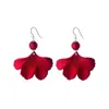 Estilo Francés Hoja de Ginkgo Perla Vintage Gancho para Oreja Distintivos Otoño e Invierno Populares Pendientes de Hoja Roja Lujo Ligero Exquisitos Accesorios para Oreja