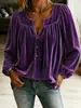 Nuevo top irregular ruched con botones de terciopelo para mujer, de desarrollo propio de Anno, para 2026, para tiendas independientes de Amazon