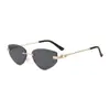 Gafas de Sol Nuevas 2025 Sin Montura de Metal Moda Europea y Americana Tendencia Celebridad de Internet Versátiles Gafas Gafas de Sol