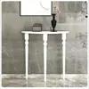Mesa Consola de Madera Maciza Estilo Francés, Mesa de Exhibición Semicircular Simple para Sala de Estar y Entrada, Estante Estrecho Montado en la Pared, Minimalista Negro Estilo Europeo