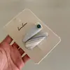 Grampo de Cabelo com Laço Listrado Azul Menta Quebra-Clipes Grampo para Franja de Menina pequena conjunto Grampo Bico de Pato Grampo para Cabelo Quebrado Infantil