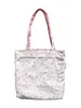 Bolsa de Ombro Rosa Suave Primavera e Verão Bolsa de Lona Floral Fresca Bolsa de Renda Dupla Uso para Menina Bolsa para Estudante Universitário