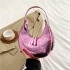 Bolso Pequeño Brillante en Relieve para Mujer 2023 Popular Nuevo Color Sólido Versátil Bolso Luna Texturizado de Estilista Bolso de Hombro para Debajo del Brazo