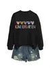 Amazon Wish site independente casual versátil feminino creche cinco cores coração moletom para comércio exterior