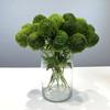 Arreglo de Flores Artificiales Moderno para el Hogar Chino Tacto Real Verde Modelo de Clavel para Exhibición en Habitación Goma Suave Pompon Verde