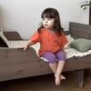 Ropa Infantil de Algodón Puro para Niñas y Niños, Camisetas de Manga Corta de Verano con Estilo, Pijamas Infantiles de Color Sólido Clase A