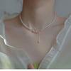 Colar vintage leve e luxuoso com pingente de pérola e borboleta, colar feminino super fada elegante de alta qualidade, promoção nacional de primavera e verão