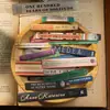Paquete de Stickers Día Hermoso: Serie Lee 100 Libros, Pegatinas Decorativas DIY Tema Libro Vintage, 4 Diseños