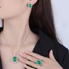 Zhuang Shengsheng Jewelry Ice Seed Fluorescente Denier Calcedonia Verde Cuerpo Ligero Colgante de Jade Conjunto de Tres Piezas Principal 13*18-10*12