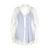 2025 Novo Estilo Pure Desire Estilo Sweet Girl Sided Body Covering Carne Padrão Vertical Hot Spring Maiô Feminino Manga Comprida Protetor Solar Camisa Conjunto de Duas Peças