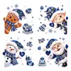 Nuevo Pegatina Estática Azul Navideña de Hombre de Jengibre Lindo Muñeco de Nieve Árbol de Navidad Copo de Nieve Pegatina de Vidrio Pegatina para Ventana