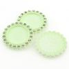 Set de resina diamantes de imitación blancos base redonda diy color tiempo gema resina bandeja accesorios para el cabello de niños broche