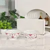 Renda com Padrão de Grama Tang Transfronteiriça Porcelana Azul e Branca Louça Doméstica de Osso Porcelana Tigela para Macarrão Tigela de Salada de Alto Valor Retro Caixa de Presente