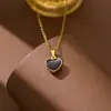 Colgante de Gota de Aceite en Forma de Corazón para Collar DIY para Mujeres, Estilo Ins Lujo Ligero Fresco Afortunado Acero Inoxidable 18K Collar para Clavícula