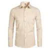 Nueva Camisa de Negocios Transfronteriza Ajustada de Manga Larga Color Sólido Algodón Bolsillo Casual Talla Grande Camisa para Hombre Camisa para Hombre