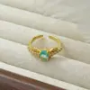 Anillo Versátil Ajustable de Ala de Piedra Preciosa Vintage con Diamante Brillante y Circonita Anillo de Mujer de Lujo Ligero de Gama Alta de Nicho