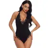 Camisola de Modal con Escote Profundo en V, Encaje de Pestaña, Hermoso Diseño en la Espalda, Body Sexy, En Stock para Envío Inmediato