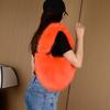 Bolsos de Mujer de Moda 2023 Nuevo Exportación Transfronteriza Color Sólido Felpa Bolso Cruzado Lana de Mujer Semicírculo Bolso Dumpling Bolso de Mano