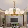 Candelabro de Aleación de Zinc Simple y Elegante Estilo Chino Moderno Nuevo Sala de Estar Comedor Estilo Chino Vidrio Lámparas a Prueba de Polvo 2025