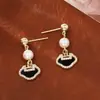 Brincos de Pérola Fechadura da Paz Estilo Chinês, Brincos Festivos da Moda e de Alto Padrão Novo Estilo Chinês, Brincos Longos de Nicho