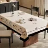 Mantel Estilo Francés, Impermeable, Resistente al Aceite, No Requiere Lavado, Lujo Ligero, Tacto de Alta Gama, Mantel Rectangular para Mesa de Comedor, Cubierta de Mesa de Café de PVC que Mejora el Ambiente