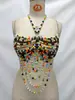 Collar Colgante de Cadena Corporal Hueca de Acrílico con Cuentas Transfronterizo Europeo y Americano Todo Fósforo Nicho Sujetador Sexy Colorido de Cuentas Sin Tirantes Mujer