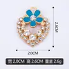 Pingente Individual Kc Dourado com Incrustação de Diamante, Colar Coração Flor com Gotejamento de Óleo, Pingente de Pulseira, Venda Direta de Fábrica Transfronteiriça DIY, Pode ser Misturado em Atacado