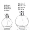 Atacado frasco de perfume de vidro transparente oblato baioneta Portátil Press spray embalagem de perfume frasco de vidro de fundo grosso