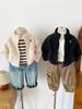 Nausicaä del Valle 2025 Nueva Ropa de Invierno para Niños Estilo Coreano de Niños Chaqueta de Terciopelo con Cuello Alto Tops con Bordado de Letras para Niños y Niñas