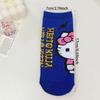 Meias de Meia-Cana Kt Catwoman Primavera e Verão, Versátil e Fofa Ins Estilo Desenho Animado Hello Kitty Absorvente de Suor e Desodorante Meias Sem Costura para Mulheres