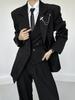 Traje Casual para Hombre y Mujer Cuello Barcaza Chaleco de Negocios Estilo Británico Nivel Alto Cuello Barcaza de Pistola Chaleco Slim-Fit Chaqueta Chaleco