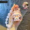 Llavero de personaje de niña de la suerte estilo chino tradicional, cadena para teléfono con cuentas, colgante lindo para bolso, adorno para coche, regalo de moda
