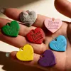Colgante de Corazón Pintado de Colores Color Caramelo Dopamina Lindo Femenino DIY Accesorios de Joyería Dijes para Bolsos