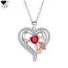 Knn-1019 Pingente de Rosa em Formato de Coração Desenho Animado Feminino Moda Tendência Europeia e Americana Colar de Mãe de Alta Qualidade