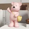 Ornamento de Chaveiro Urso Violento de Luxo Leve Gabinete Divisório para Entrada de Sala de Estar Decoração para Mudança para Casa Nova Presente de Presente