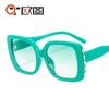 9014 Óculos de Sol de Moda Europeus e Americanos de Armação Grande Cor Vermelho Verde Masculino e Feminino Personalizados Versáteis Tendência Óculos de Sol Transfronteiriços
